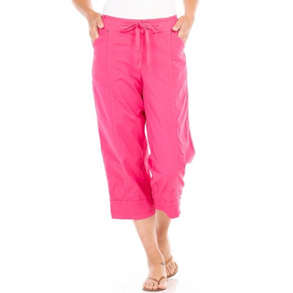 Fresh Produce Safari Capris Cropped Pants in Papaya Fruit Bright Pink Size XS - Picture 1 of 5